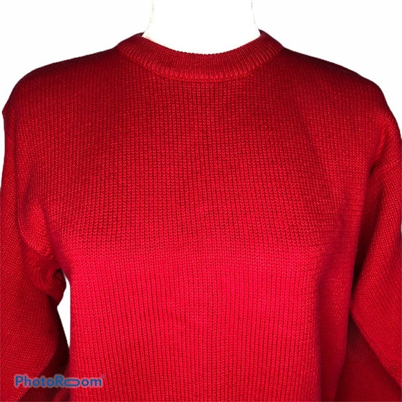 Essential Elements Red Cable Knit Cotton Sweater - Picture 2 of 8